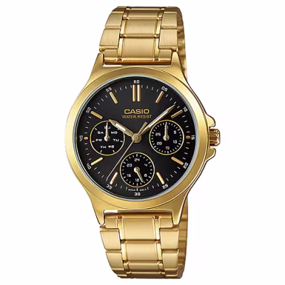 ساعت مچی زنانه کاسیو LTP-V300G-1AUDF سه موتوره طلایی