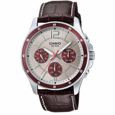 ساعت casio mtp-1374l-7a1 بند چرم