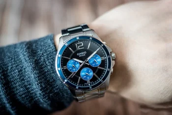 ساعت مچی مردانه کاسیو MTP-1374D-2AV صفحه مشکی