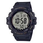 ساعت مچی دیجیتال مردانه کاسیو AE-1500WHX-1AV با صفحه LCD بزرگ، بند رزینی مشکی و طراحی مقاوم
