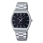 ساعت مچی مردانه کاسیو MTP-B140D-1AV با طراحی مربعی، بند استیل ضد زنگ و صفحه مینیمال آنالوگ