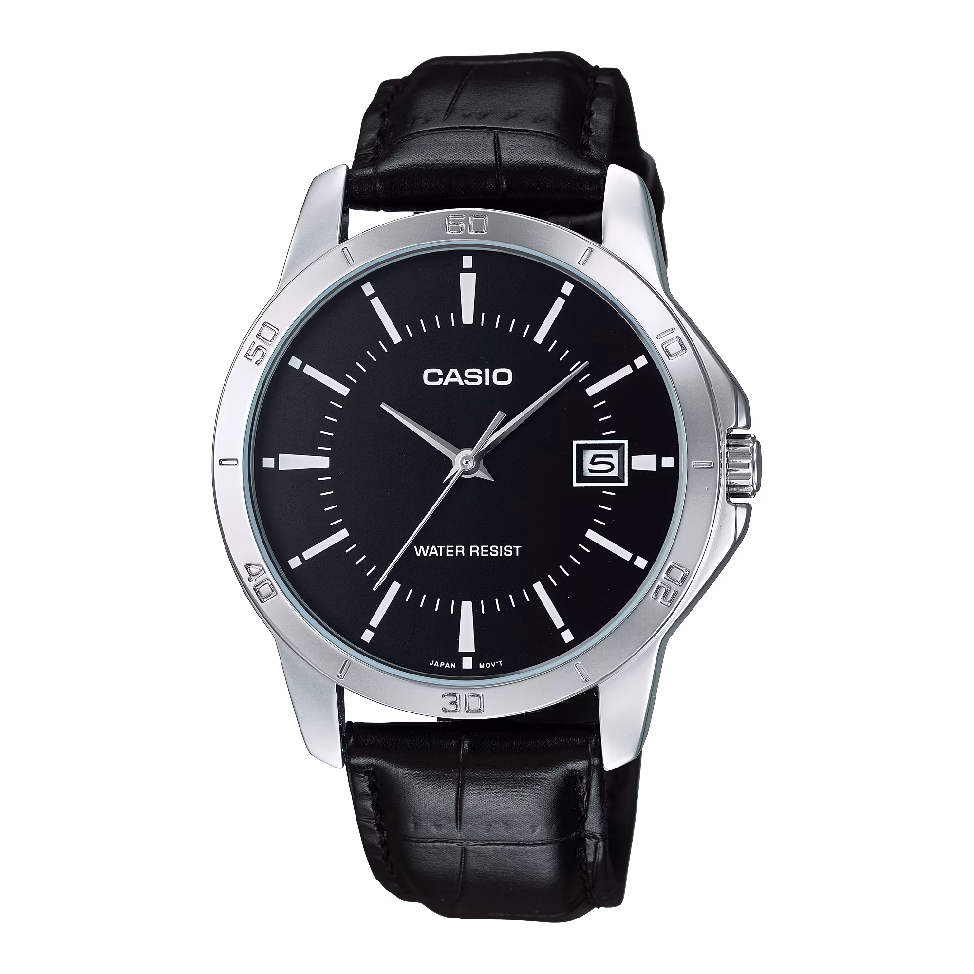 MTP-V004L-1AU ساعت مچی مردانه کاسیو MTP V004L 1A با بند چرمی و نمایش تاریخ