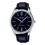 ساعت مردانه کاسیو MTP-V005L-1BUDF با صفحه مشکی و بند چرمی مشکی