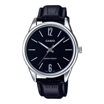 ساعت مردانه کاسیو MTP-V005L-1BUDF با صفحه مشکی و بند چرمی مشکی