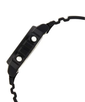 ساعت زنانه کاسیو LA‑20WH‑9ADF با بند مشکی و فریم زرد دور LCD