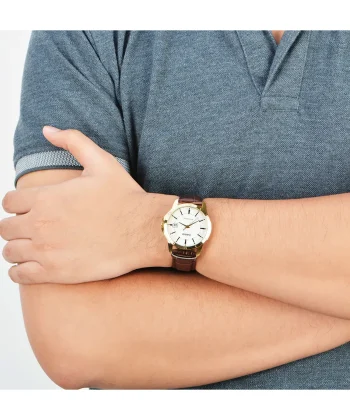 ساعت مچی مردانه کاسیو MTP V004GL 9A بند چرمی قهوه‌ای - تصویر 3