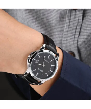 ساعت مچی مردانه کاسیو MTP V004L 1A بند چرمی کلاسیک - تصویر 2