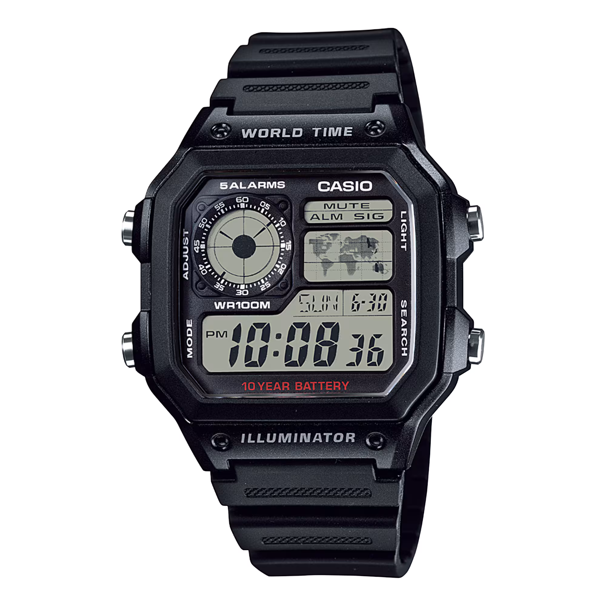 AE-1200WH-1AV با قاب و بند رزینی مشکی