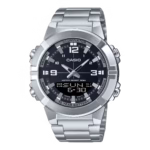 ساعت مردانه کاسیو مدل AMW-870D-1AV تمام استیل با صفحه مشکی